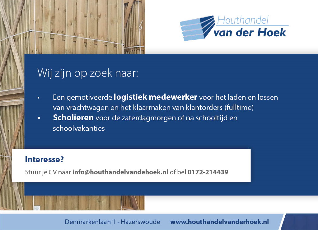 Vacature Houthandel van der Hoek Vacature Houthandel van der Hoek