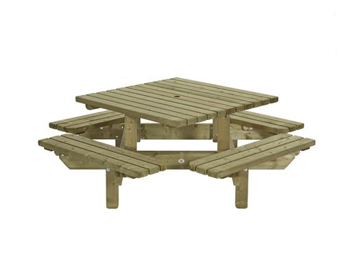 Picknicktafel vierkant, 195x195cm (Talen 0412)