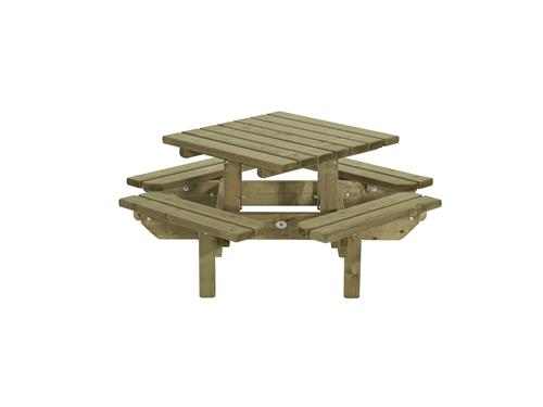 Kinderpicknicktafel vierkant, 125x125cm (Talen 0416)