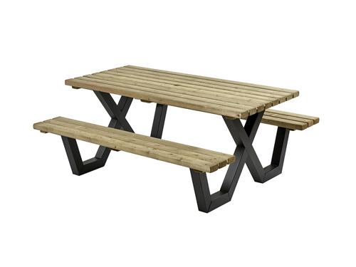 Picknicktafel geïmpregneerd, metalen frame, 180x160cm (0426)