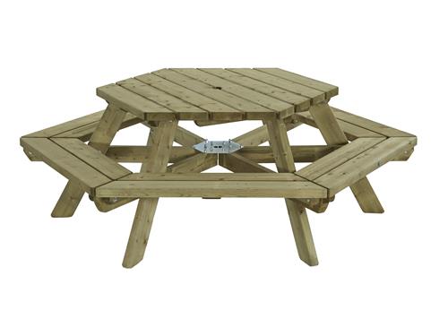 Picknicktafel zeshoek, 225cm (Talen 0438)