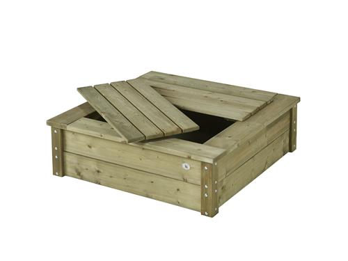 Zandbak 100x100cm, 32cm hoog. Met deksel (Talen 0810)