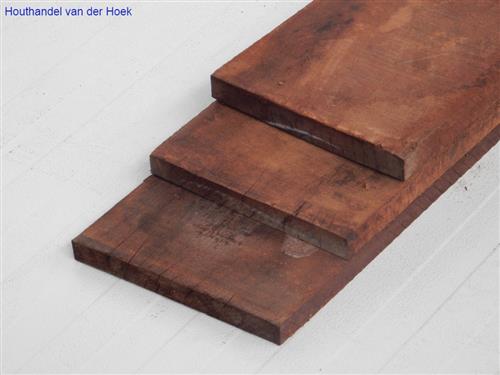 Plank hardhout 25x250mm x 300cm (Angelim vermelho)