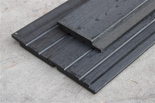 Rabat ZWART 18x145mm x 510cm(wb125mm)(Vuren channelsiding)